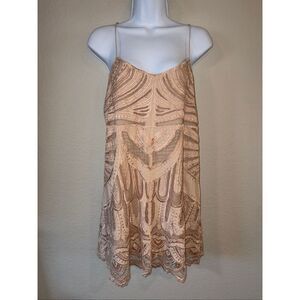 Uma and Leopold Lace Slip Mini Dress Blush Pink NWOT